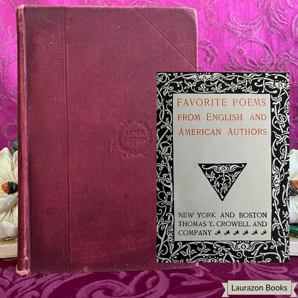 1884 Favorite Poems Selected from English and American Authors, Antique Book